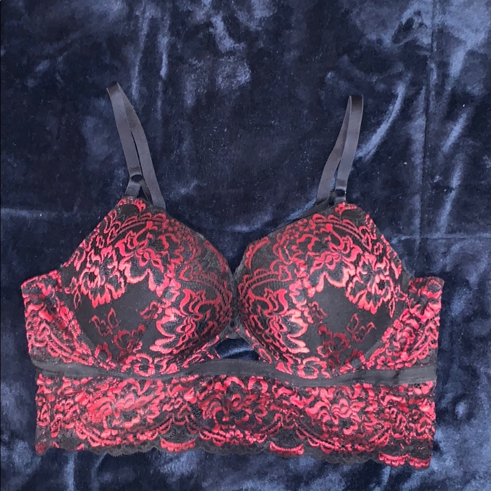 Red and Black Sexy Push Up Bra